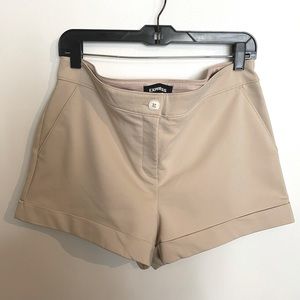 Express mid-rise khaki-colored short, size 12.